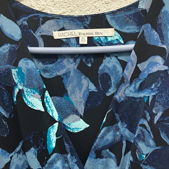 RACHEL Rachel Roy Sleeveless Printed Matte Jersey Dress in Teal Berry Bush NWT - Picture 3 of 7